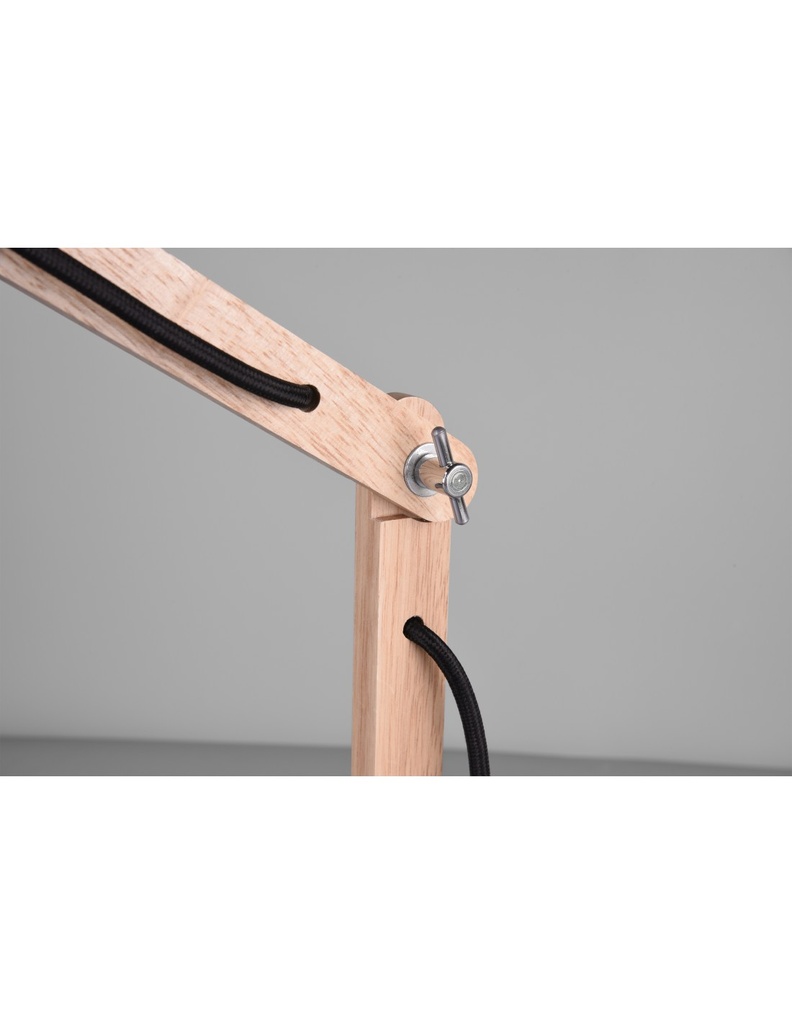 Lampada da Tavolo Kimi Legno E Paralume Nero Trio Lighting