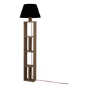 Lampada da Terra con Libreria Rovere e Parlume Nero 23,5x15x163,5 cm