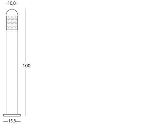 Lampada da esterno in alluminio pressofuso con diffusore in vetro trasparente grafite