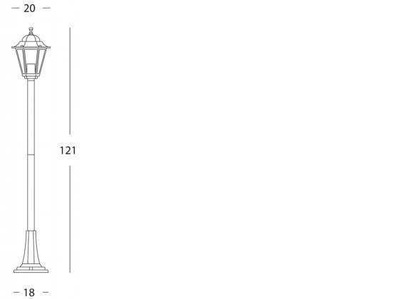 Lampada da esterno in alluminio pressofuso con diffusori in vetro trasparente - Altezza max 155mm - Potenza massima 60W nero