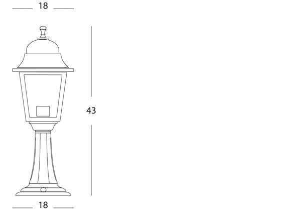 Lampada da esterno in alluminio pressofuso con diffusori in vetro trasparente - Altezza max 170mm nero
