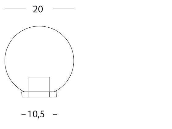 Lampada da esterno in termoplastico con sfera chiara in PMMA Ø 20cm nero