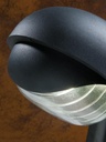Lampada da esterno ovale in termoplastico con diffusore in vetro stampato nero