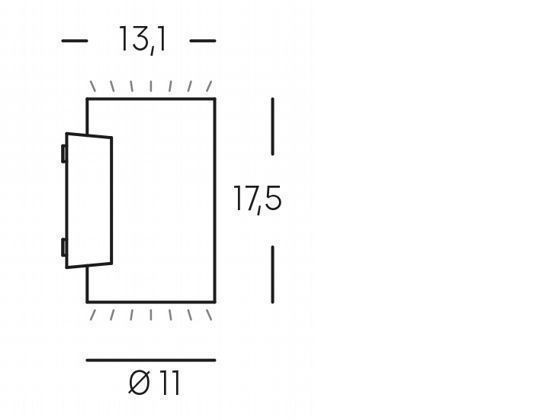 Lampada da parete in alluminio pressofuso con diffusori in vetro trasparente - 20W - 2620 lumen - Luce calda alluminio