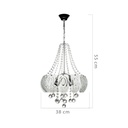 Lampada da soffitto Yon MDL3973 argento vetro decorato e pietre effetto cristallo