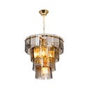 Lampada da soffitto a 4 luci Falez MDL3829 vetro fumè e oro