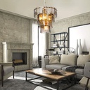 Lampada da soffitto a 4 luci Falez MDL3829 vetro fumè e oro