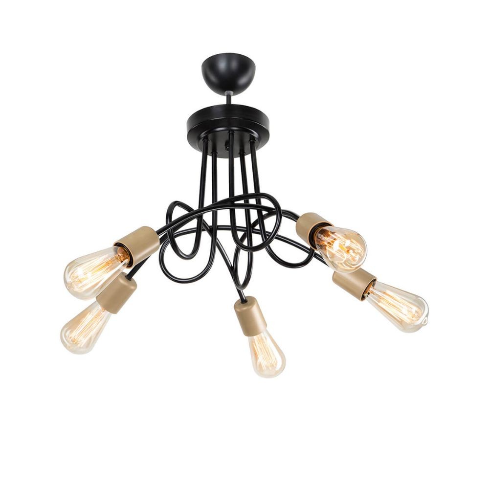 Lampada da soffitto a 5 luci Sardala MDL3843 metallo intrecciato