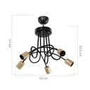 Lampada da soffitto a 5 luci Sardala MDL3843 metallo intrecciato