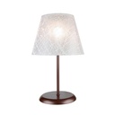 Lampada da tavolo Elva MNG3065 in metallo e paralume tessuto ricamo