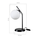 Lampada da tavolo Toren metallo nero e paralume a sfera in vetro ASZ1675