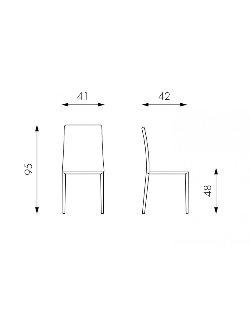 4x Sedia in similcuoio e metallo bianco Kitty STS