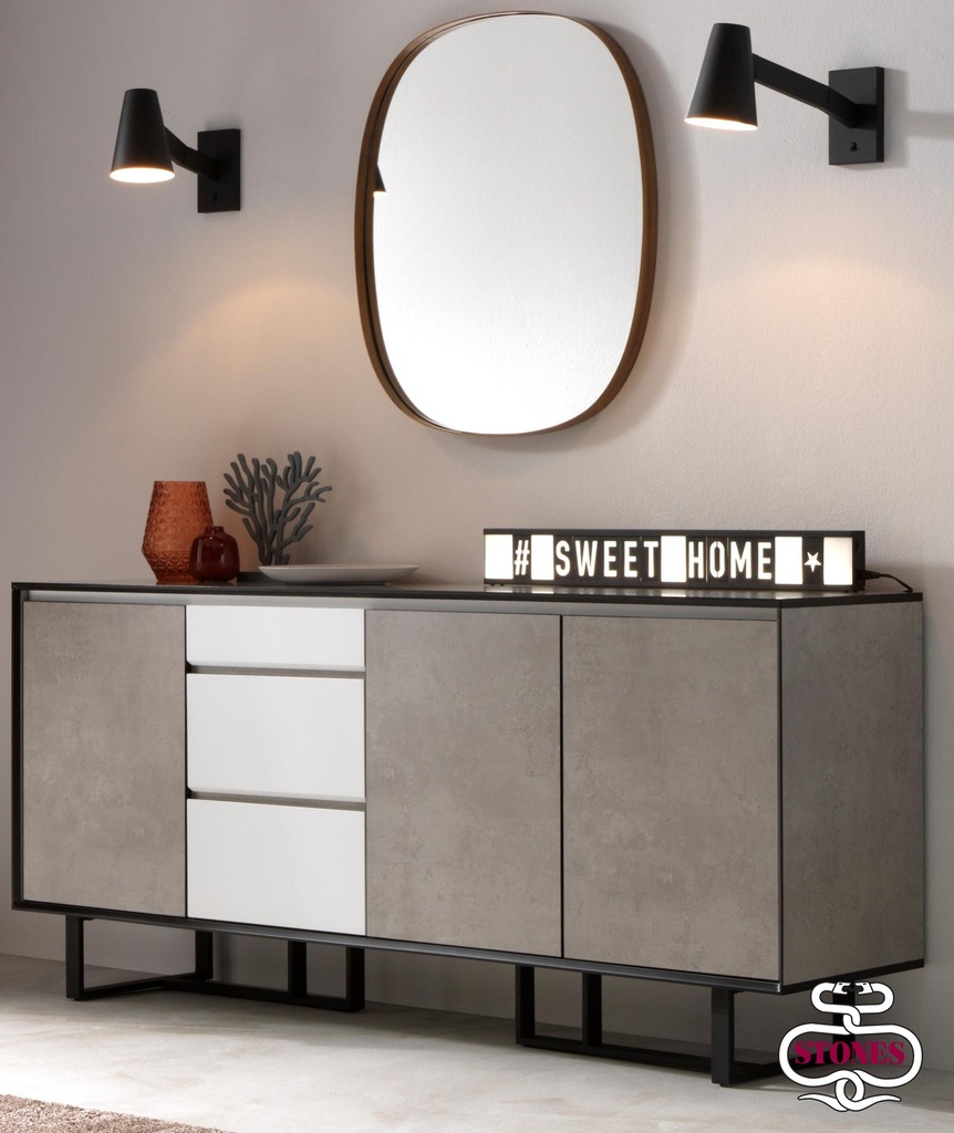 Lampada da tavolo in metallo nero 3x80x10h cm