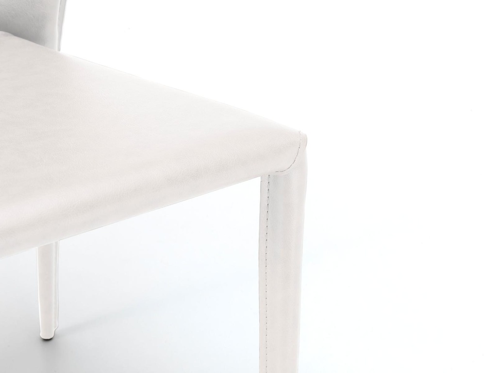 4x Sedia in similcuoio e seduta bianca 49x56x82h cm