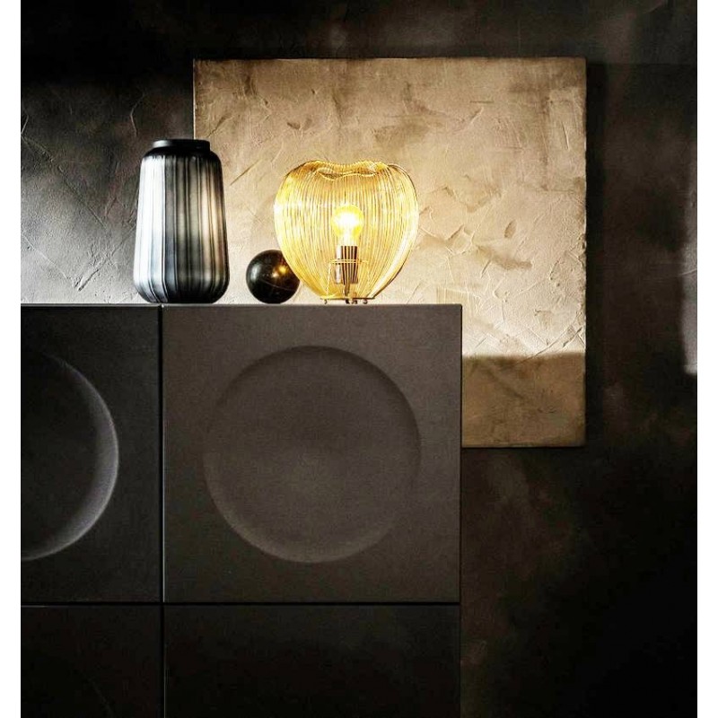 Lampada da tavolo stile moderno  ottone lucido cm 25 h