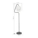 Lampada da terra a stelo Yumak MDL4256 grigio e paralume tessuto bianco