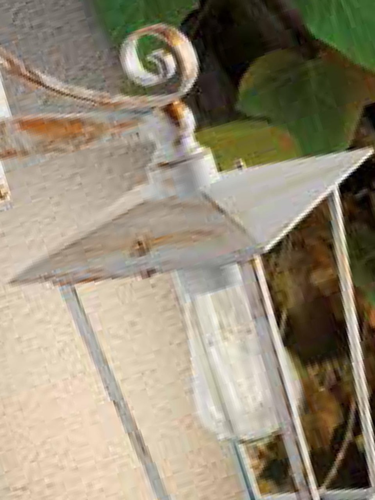 Lampada da terra in alluminio pressofuso con diffusori in vetro trasparente - Altezza max 185mm - IP43 - 3 lampade da 60W ruggine