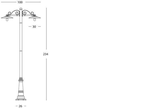 Lampada da terra in alluminio pressofuso con portalampada in porcellana E27 grafite