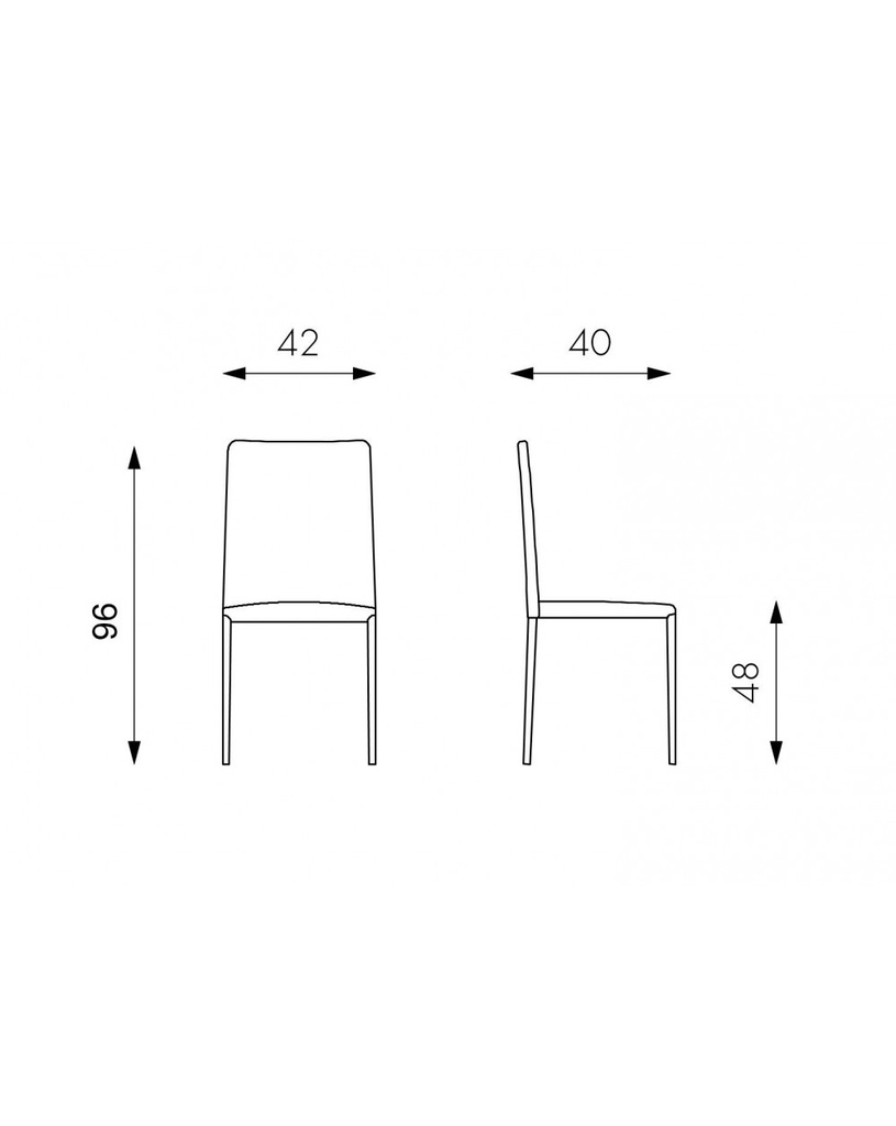 4x Sedia in similpelle  e metallo tortora Cleo STS
