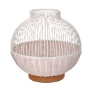 White rattan lamp with cmø30,5h29,5 base