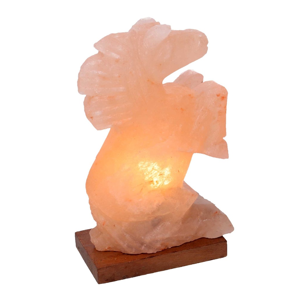 Lampada sale base legno cavallo con attacco cm 15x8h30