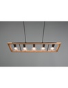 Lampadario Agra Gabbia Rettangolare Legno 5 Luci Legno Naturale E Nero Trio Lighting