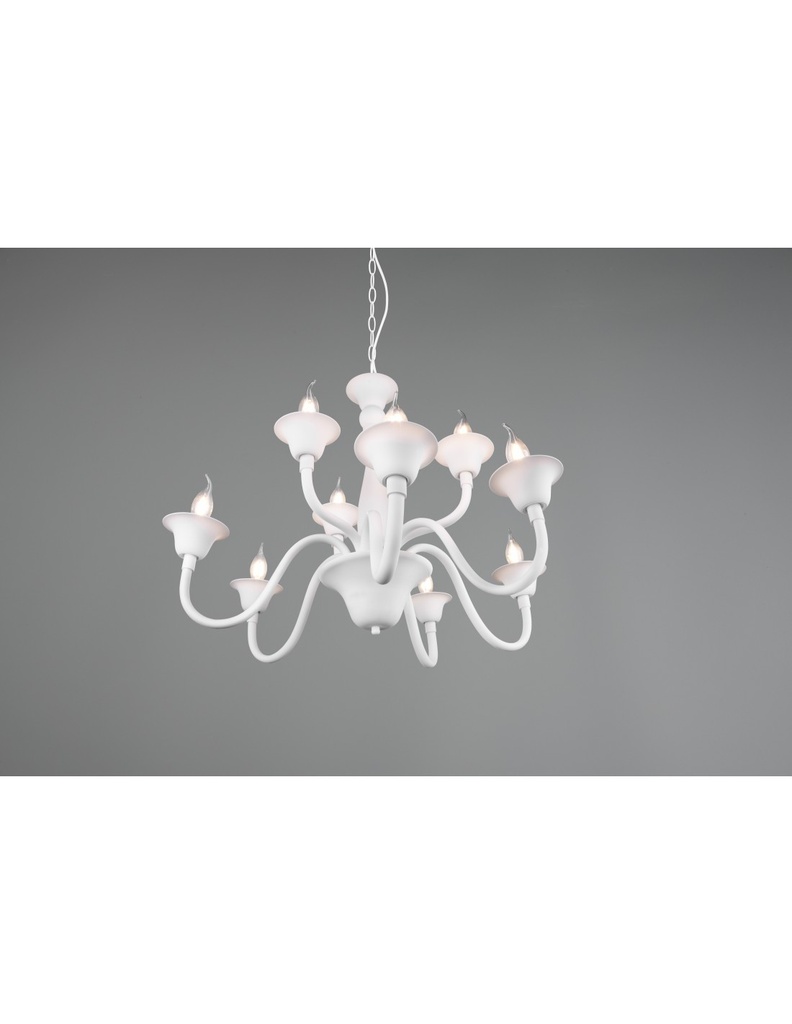 Lampadario Bianco Sala Da Pranzo 9 Luci Con Catena Elsa Trio Lighting