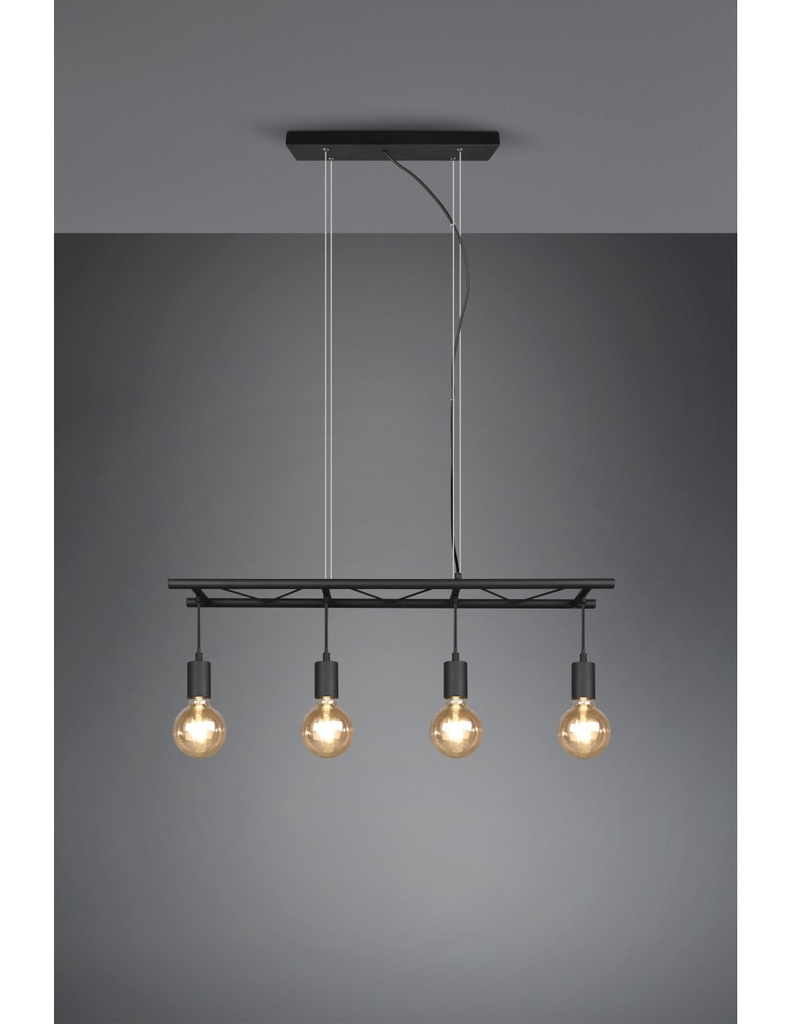 Lampadario Cucina Industriale 4 Luci Ladder Nero Trio Lighting