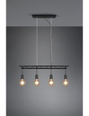Lampadario Cucina Industriale 4 Luci Ladder Nero Trio Lighting