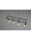 Lampadario Cucina Industriale 4 Luci Ladder Nero Trio Lighting