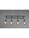 Lampadario Cucina Industriale 4 Luci Ladder Nero Trio Lighting