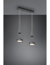 Lampadario Isola Doppio Disco Led Sospeso Franklin Antracite Trio Lighting