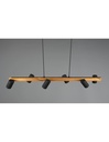 Lampadario Isola Legno 6 Spot Neri Cilindrici Orientabili Marley Trio Lighting