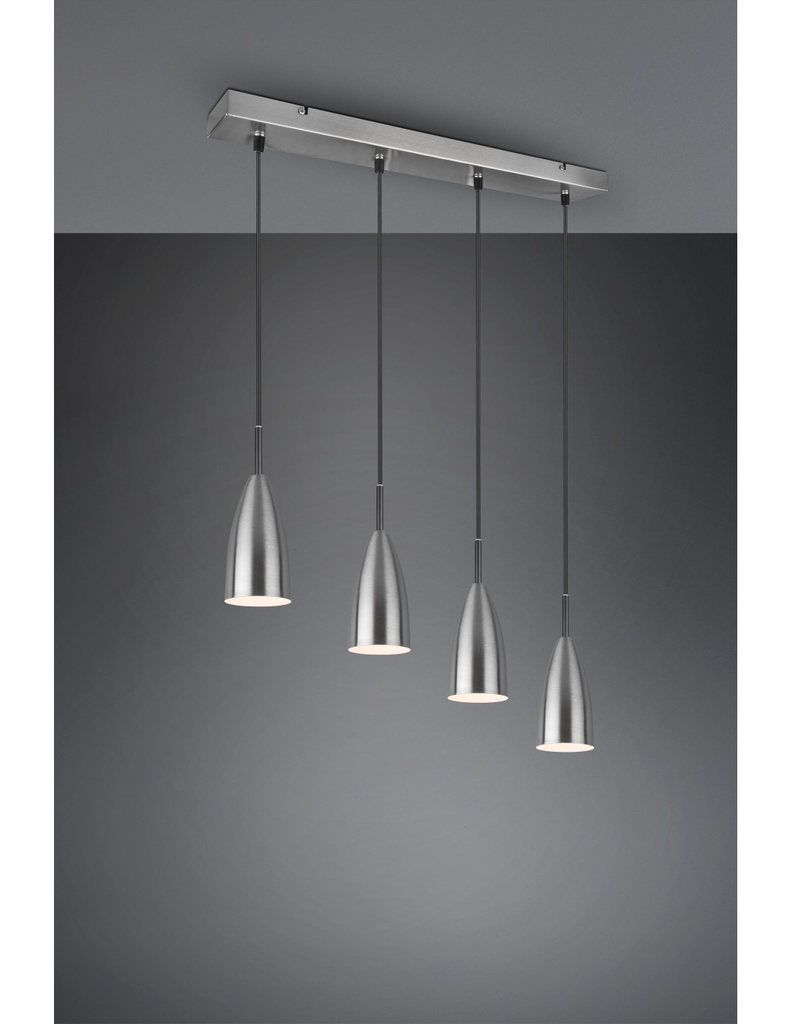 Lampadario Lineare Isola Farin 4 Luci Nichel Trio Lighting