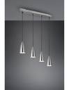Lampadario Lineare Isola Farin 4 Luci Nichel Trio Lighting