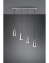 Lampadario Lineare Isola Farin 4 Luci Nichel Trio Lighting