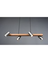 Lampadario Lineare Legno E Nichel 4 Spot Cilindrici Orientabili Marley Trio Lighting