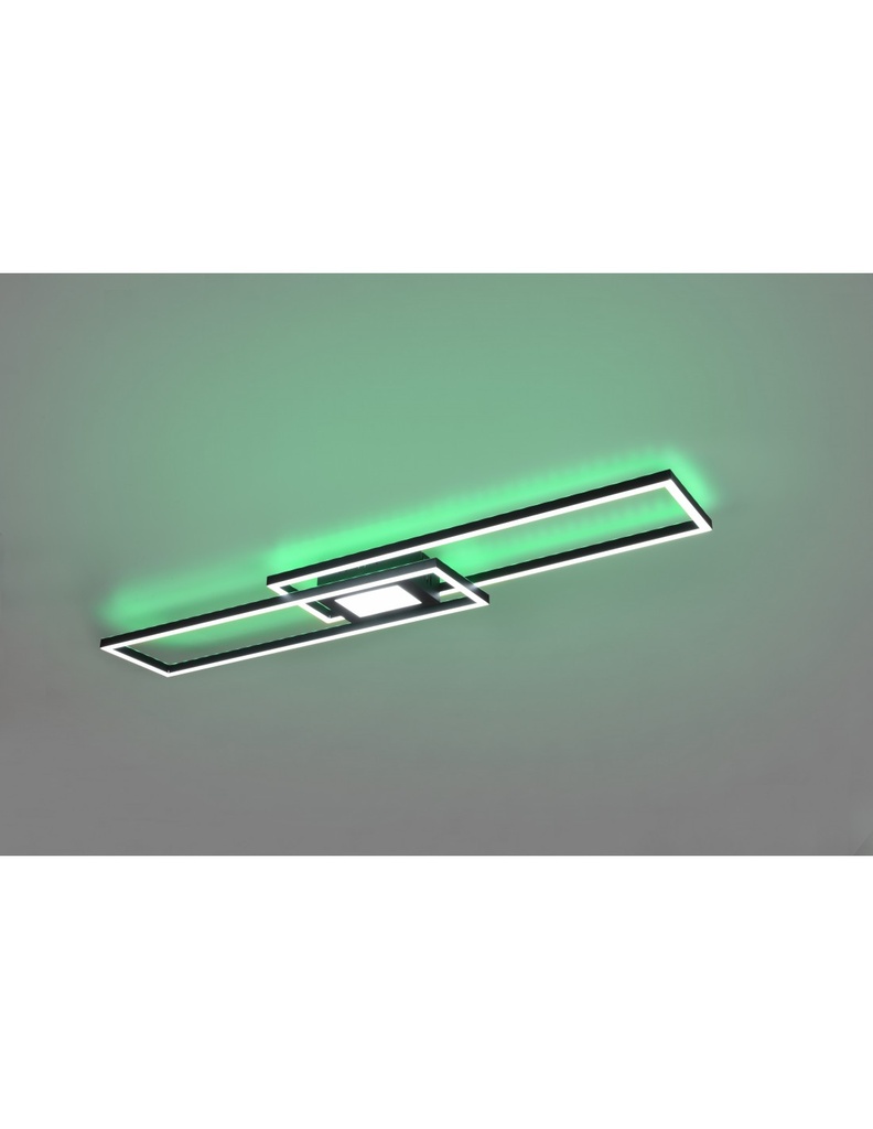 Lampadario Plafoniera Rettangoli Doppia Emissione Led Ganado Nero Trio Lighting