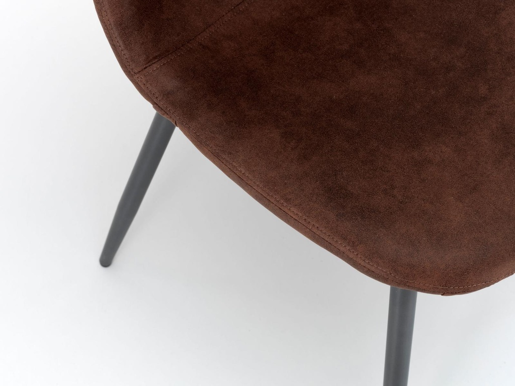 4x Sedia in similpelle con seduta marrone 44x50x84 cm