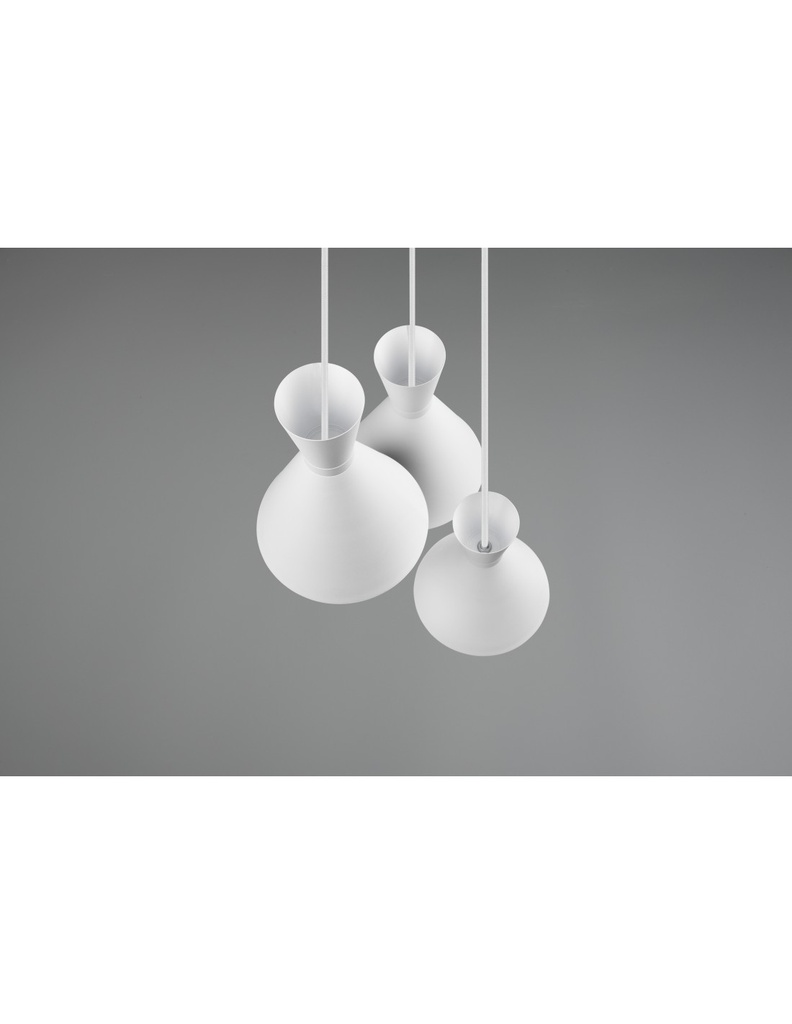 Lampadario Rotondo Enzo 3xE27 Bianco Opaco Trio Lighting