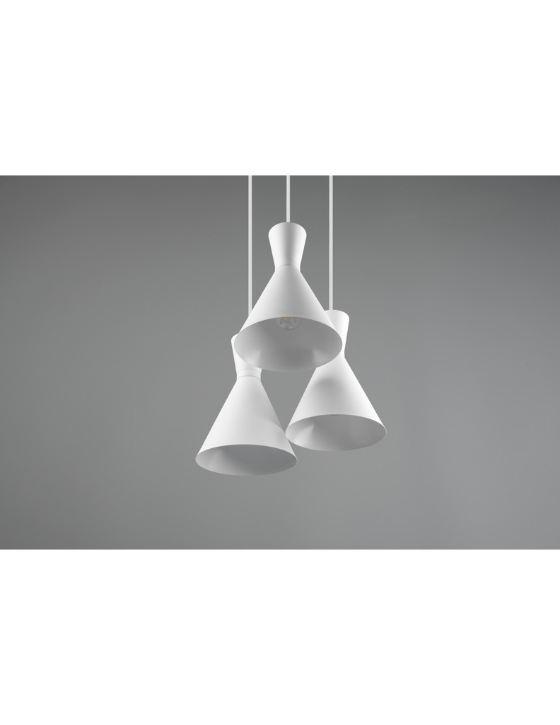 Lampadario Rotondo Enzo 3xE27 Bianco Opaco Trio Lighting
