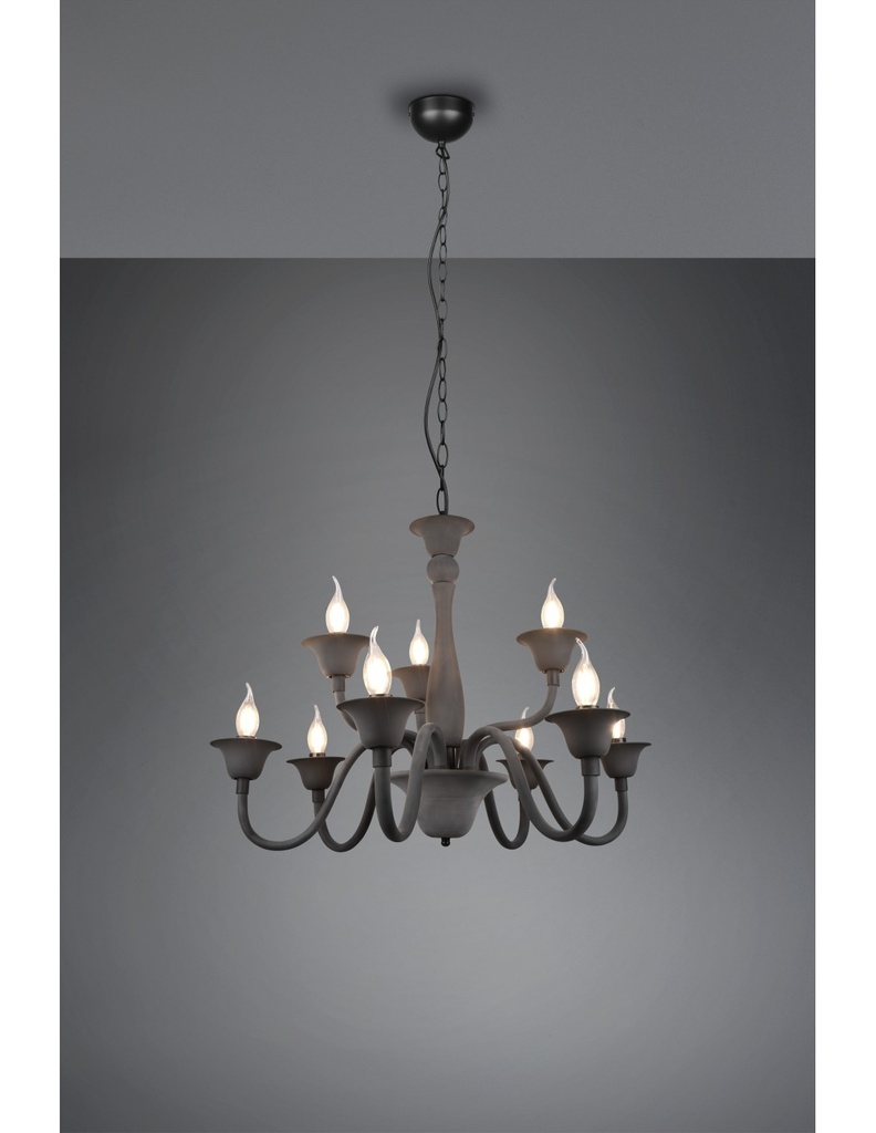 Lampadario Salone 9 Luci Nero Con Catena Elsa Trio Lighting