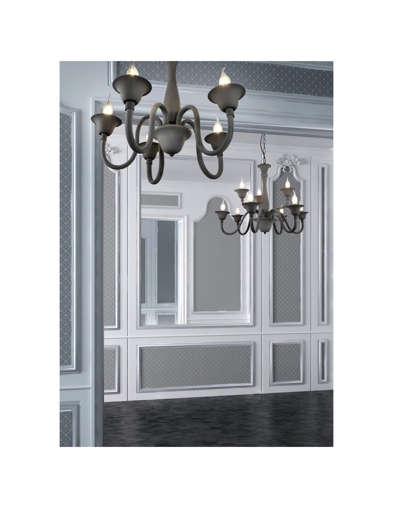 Lampadario Salone 9 Luci Nero Con Catena Elsa Trio Lighting