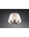 Lampadario Salone Paralume Organza 5 Luci Bianco Cima Trio Lighting