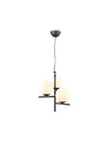 Lampadario Sospensione Nero 3 Sfere Vetro Bianco Pure Trio Lighting