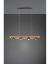 Lampadario Sospensione Rettangolare 4 Spot Orientabili Legno E Metallo Nichel Bell Trio Lighting