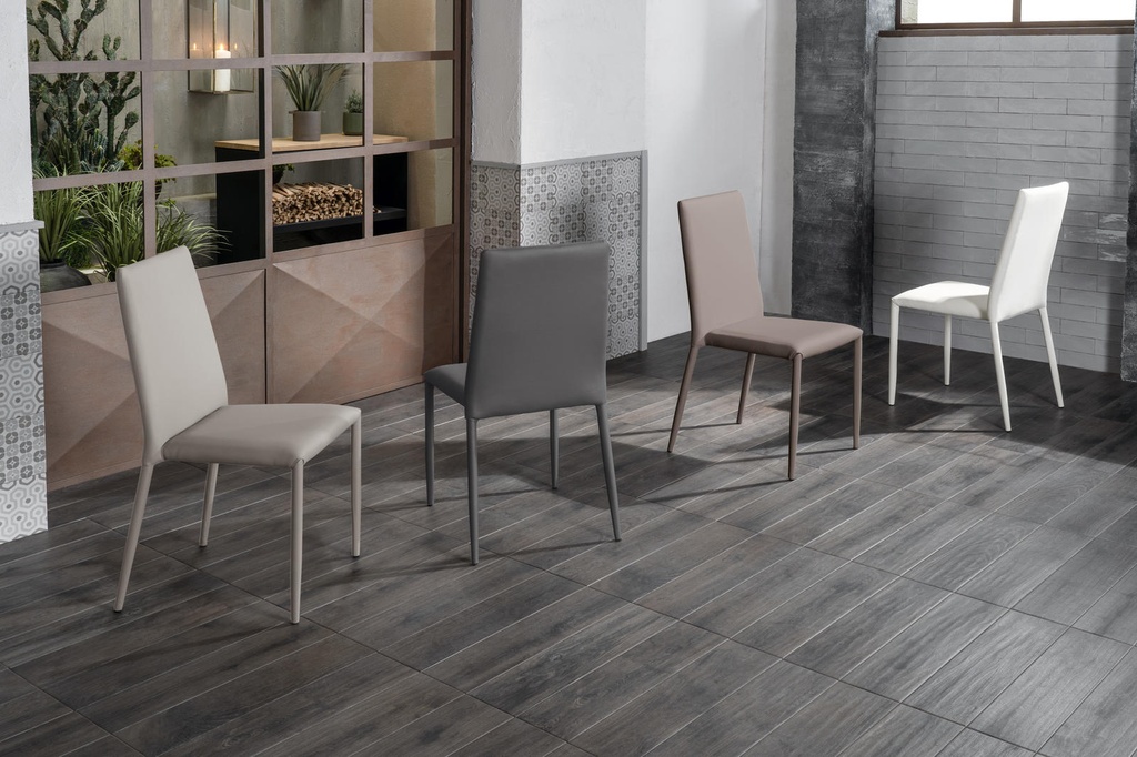 4x Sedia in similpelle grigio scuro 40x42x96h cm