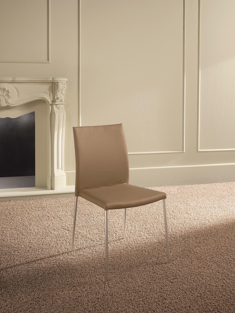 4x Sedia in similpelle marrone 41,5x44x85h cm 