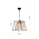 Lampadario a sospensione in metallo Nero e Corda 25x h55 cm