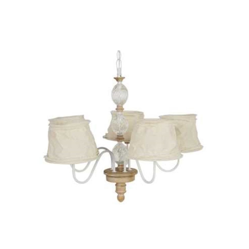 Lampadario in ferro e vetro cm 68 x 60 h